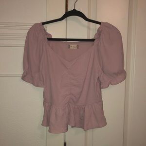 Pink ruffled shirt from Altar’d State. Size small.